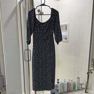 Trixxi Navy and White Floral Long Sleeve Dress